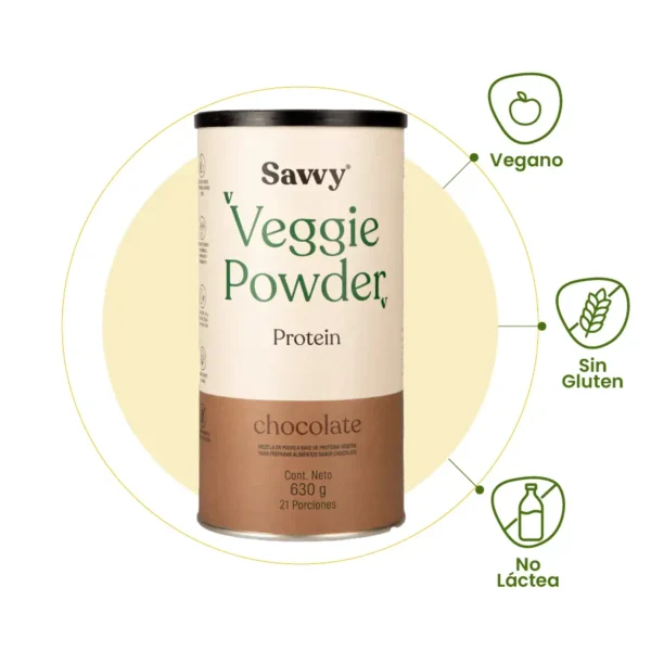Proteína Vegetal Chocolate 630g Savvy inf | Salud, Bienestar, Nutrición y Vida Balanceada