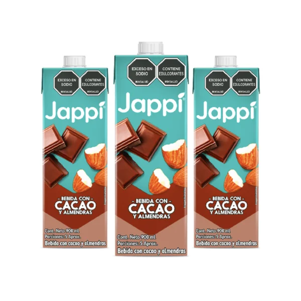 Bebida Con Cacao 3X900mL Jappi® con tapa rosca | Salud, Bienestar, Nutrición y Vida Balanceada
