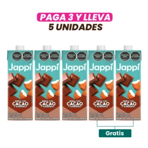 Pague 3 LLeve 5 Bebidas Con Cacao 900mL Jappi® con tapa rosca | Salud, Bienestar, Nutrición y Vida Balanceada